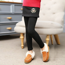 Load image into Gallery viewer, Baby Girls Winter Warm Pants Children Long Laggings With Skirt Velvet Thicken Girls Clothing Child Pattern Kids Solid Leggings