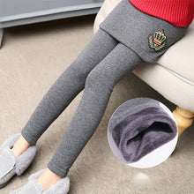 Load image into Gallery viewer, Baby Girls Winter Warm Pants Children Long Laggings With Skirt Velvet Thicken Girls Clothing Child Pattern Kids Solid Leggings