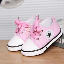 Load image into Gallery viewer, Summer Spring Canvas Children's Shoes Star Fashion Sneakers Kids Lace-up Casual Shoes For Girls Boys Black Withe Red