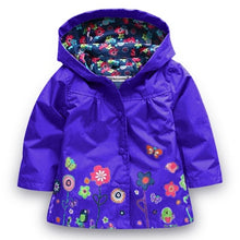 Load image into Gallery viewer, Raincoat Toddler hooded frog Ladybug flower Dinosaur pattern Waterproof Coat For Girls And Boys Children Kids Outwear