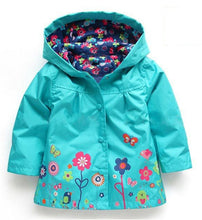 Load image into Gallery viewer, Raincoat Toddler hooded frog Ladybug flower Dinosaur pattern Waterproof Coat For Girls And Boys Children Kids Outwear
