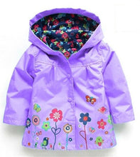 Load image into Gallery viewer, Raincoat Toddler hooded frog Ladybug flower Dinosaur pattern Waterproof Coat For Girls And Boys Children Kids Outwear