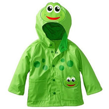 Load image into Gallery viewer, Raincoat Toddler hooded frog Ladybug flower Dinosaur pattern Waterproof Coat For Girls And Boys Children Kids Outwear