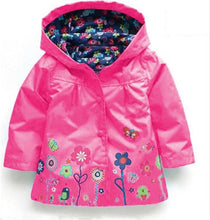 Load image into Gallery viewer, Raincoat Toddler hooded frog Ladybug flower Dinosaur pattern Waterproof Coat For Girls And Boys Children Kids Outwear