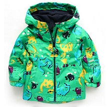 Load image into Gallery viewer, Raincoat Toddler hooded frog Ladybug flower Dinosaur pattern Waterproof Coat For Girls And Boys Children Kids Outwear