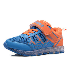Load image into Gallery viewer, Fashion kids shoes lights Girls Led USB Recharge Glowing Shoes Children's Boys Hook Loop Shoes Led Luminous Sneakes Size 25-37