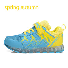 Load image into Gallery viewer, Fashion kids shoes lights Girls Led USB Recharge Glowing Shoes Children's Boys Hook Loop Shoes Led Luminous Sneakes Size 25-37