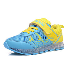 Load image into Gallery viewer, Fashion kids shoes lights Girls Led USB Recharge Glowing Shoes Children's Boys Hook Loop Shoes Led Luminous Sneakes Size 25-37