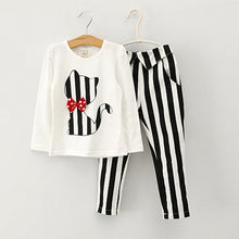 Load image into Gallery viewer, Humor Bear Autumn Kids Baby Girl Clothes Long Sleeve T-shirt+Grid Skirt +bowknot Casual 3PCS suits Student Girls' Clothing Sets