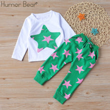 Load image into Gallery viewer, Humor Bear Autumn Kids Baby Girl Clothes Long Sleeve T-shirt+Grid Skirt +bowknot Casual 3PCS suits Student Girls' Clothing Sets