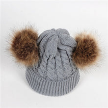 Load image into Gallery viewer, Baby Hat Pompon Winter Scarf Children Hat Knitted Cute Cap For Girls Boys Casual Solid Color Girls Hat Baby Cap