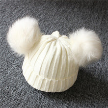 Load image into Gallery viewer, Baby Hat Pompon Winter Scarf Children Hat Knitted Cute Cap For Girls Boys Casual Solid Color Girls Hat Baby Cap