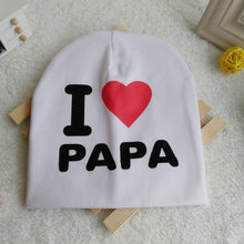 Load image into Gallery viewer, I LOVE PAPA / MAMA Cap Cute Letter Print Warm Hat For Newborn Kids