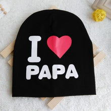 Load image into Gallery viewer, I LOVE PAPA / MAMA Cap Cute Letter Print Warm Hat For Newborn Kids