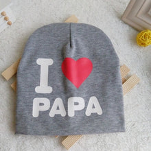 Load image into Gallery viewer, I LOVE PAPA / MAMA Cap Cute Letter Print Warm Hat For Newborn Kids