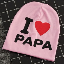 Load image into Gallery viewer, I LOVE PAPA / MAMA Cap Cute Letter Print Warm Hat For Newborn Kids