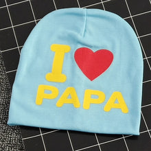 Load image into Gallery viewer, I LOVE PAPA / MAMA Cap Cute Letter Print Warm Hat For Newborn Kids