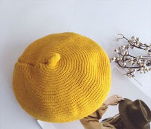 Load image into Gallery viewer, kids children Cool Wind Children Knitted Berets Winter and Autumn Curling Pumpkin Hat Painter's Cap Baby's Wool Cap