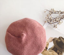 Load image into Gallery viewer, kids children Cool Wind Children Knitted Berets Winter and Autumn Curling Pumpkin Hat Painter's Cap Baby's Wool Cap