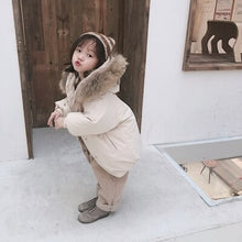 Load image into Gallery viewer, MYUDI - Boys Girls' Winter Warm Thick Long Design Down Parkas Jacket Children Hooded Fur Hat Clothing Coat for Kids 2-6Y
