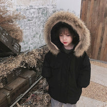 Load image into Gallery viewer, MYUDI - Boys Girls' Winter Warm Thick Long Design Down Parkas Jacket Children Hooded Fur Hat Clothing Coat for Kids 2-6Y