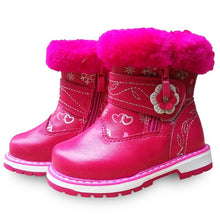 Load image into Gallery viewer, white 1pair PU Leather Children's boot, -20 degree Girl Soft Snow Boot Winter warm Baby Boots, Brand KIDS Shoes