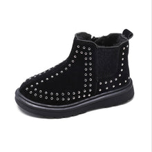 Load image into Gallery viewer, MHYONS children's Martin boots autumn and winter new rivets plus cotton ankle boots boys shoes baby cotton shoes girls boots