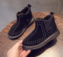 Load image into Gallery viewer, MHYONS children's Martin boots autumn and winter new rivets plus cotton ankle boots boys shoes baby cotton shoes girls boots