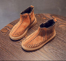 Load image into Gallery viewer, MHYONS children's Martin boots autumn and winter new rivets plus cotton ankle boots boys shoes baby cotton shoes girls boots