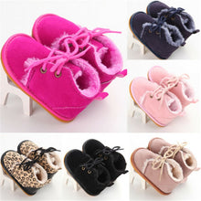 Load image into Gallery viewer, Newborn Baby Girl Shoes Summer Warm Snow Boots Toddler Infant Booties Black Red Girls Pre-Walker Baby Boys Tie Up First Walkers
