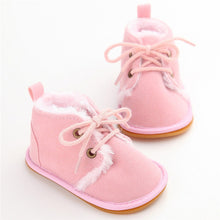 Load image into Gallery viewer, Newborn Baby Girl Shoes Summer Warm Snow Boots Toddler Infant Booties Black Red Girls Pre-Walker Baby Boys Tie Up First Walkers