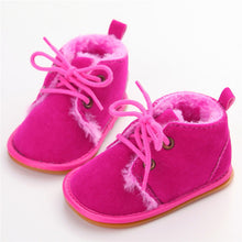 Load image into Gallery viewer, Newborn Baby Girl Shoes Summer Warm Snow Boots Toddler Infant Booties Black Red Girls Pre-Walker Baby Boys Tie Up First Walkers