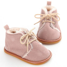 Load image into Gallery viewer, Newborn Baby Girl Shoes Summer Warm Snow Boots Toddler Infant Booties Black Red Girls Pre-Walker Baby Boys Tie Up First Walkers