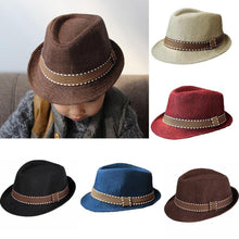 Load image into Gallery viewer, Fashion Baby Hat Baby Cap Children Kid Summer Beach Straw Hat Jazz Cap For Boy Girl Outdoor Hat Photography Prop Trilby Sunhat