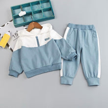 Load image into Gallery viewer, Boys' clothing Hooded Tracksuit for Baby Boy Clothes Set Patchwork Sport Suit Kid Zipper Jacket + Sweatpants Children Clothing