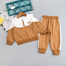 Load image into Gallery viewer, Boys' clothing Hooded Tracksuit for Baby Boy Clothes Set Patchwork Sport Suit Kid Zipper Jacket + Sweatpants Children Clothing