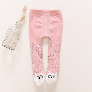Baby Girl Stockings Cotton Warm Pantyhose Solid Cartoon Newborn