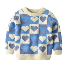 Load image into Gallery viewer, Toddler Girls' Sweater Winter Wear Knitted Imitation Mink Jacket Sweaters Children Velvet Pullover Tops Heart Teen Clothing 9 10