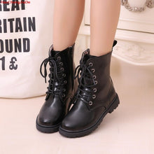 Load image into Gallery viewer, Boys Girls Boots Fashion Children's Winter Boots Shoes Waterproof Martin Boot Ankle For Kids Female Snow Fur Black Cotton
