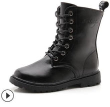 Load image into Gallery viewer, Boys Girls Boots Fashion Children's Winter Boots Shoes Waterproof Martin Boot Ankle For Kids Female Snow Fur Black Cotton