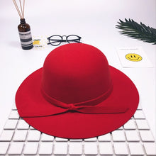 Load image into Gallery viewer, Wide Brim Cap Soft Wool Felt Floppy Children Girls Sun Hat Beach