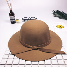 Load image into Gallery viewer, Wide Brim Cap Soft Wool Felt Floppy Children Girls Sun Hat Beach
