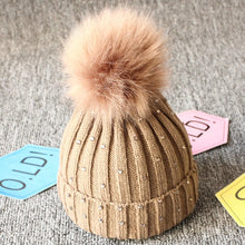 Load image into Gallery viewer, Baby Hat Pompon Winter Scarf Children Hat Knitted Cute Cap For Girls Boys Casual Solid Color Girls Hat Baby Cap
