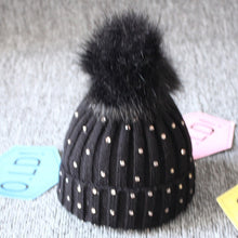 Load image into Gallery viewer, Baby Hat Pompon Winter Scarf Children Hat Knitted Cute Cap For Girls Boys Casual Solid Color Girls Hat Baby Cap