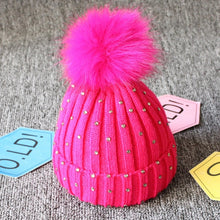 Load image into Gallery viewer, Baby Hat Pompon Winter Scarf Children Hat Knitted Cute Cap For Girls Boys Casual Solid Color Girls Hat Baby Cap