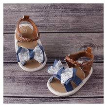 Load image into Gallery viewer, New Baby Girls Summer Print Bowknot Girls Shoes Anti-Slip Soft Sole Toddler Shoes Cute First Prewalker Shoes