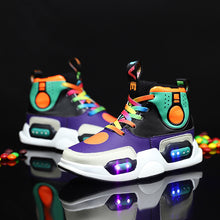 Load image into Gallery viewer, winter warm shoes fashion Led Light Waterproof children's shoes girls boys boots perfect for kids Genuine Leather USB Charging