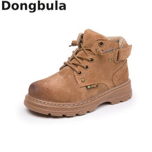 Load image into Gallery viewer, children's Winter Boots For Boys 2019 Genuine Leather Kids Sneakers Toddler Girl Winter Shoes Fashion Plush Warm Martin Boots
