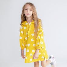 Load image into Gallery viewer, Girls' Sweaters 2019 Autumn And Winter Dresses New Cotton Long Sleeve Hat Collar Hooded Children's Dress Korean Style Clothing