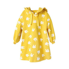 Load image into Gallery viewer, Girls' Sweaters 2019 Autumn And Winter Dresses New Cotton Long Sleeve Hat Collar Hooded Children's Dress Korean Style Clothing